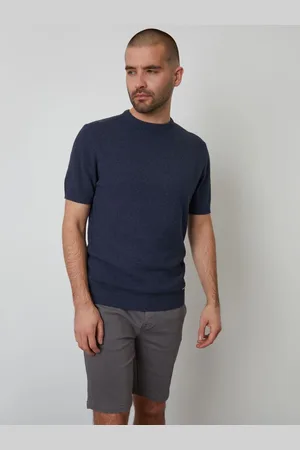 Threadbare Blue Moss Stitch Knitted T-Shirt L