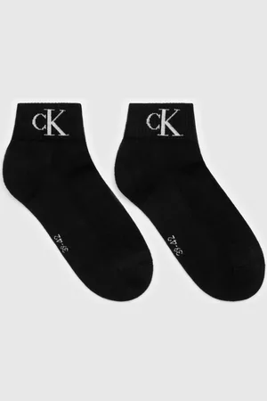 Calvin Klein Black Mens Monogram Quarter Socks 2 Pack AU 6-7.5