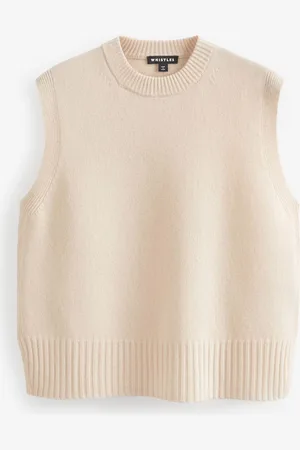 Whistles Cream Wool Sleeveless Tank M