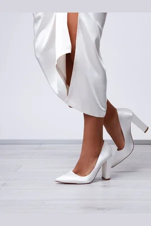 Rainbow Club Remi Wide Fit Ivory Wedding Satin Shoes AU 10 (EU 41)