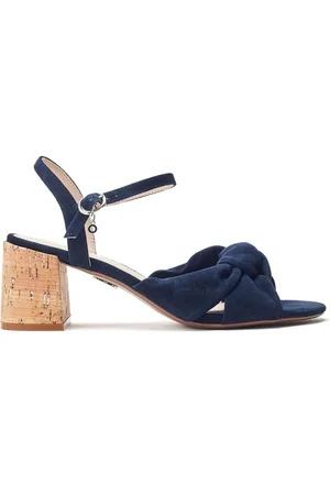 Moda In Pelle Blue Mokara Twist Knot Feature Block Heel Sandals eu355uk3