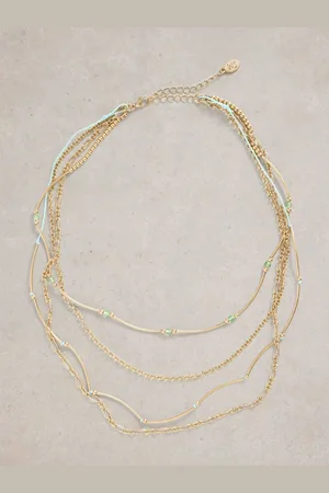 White Stuff Gold Blossom Multi Layer Necklace One
