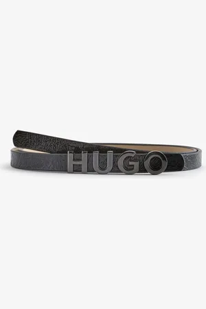 HUGO BOSS Black Logo Leather Belt 32
