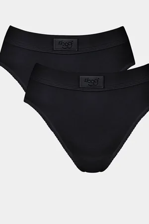 Sloggi Double Comfort Tai Black Briefs 2 Pack AU 12