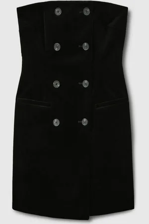 Reiss Ilze Bandeau-Neck Velvet Mini Dress AU 8