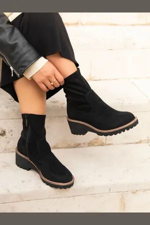 Linzi Black Trish Wedged Heel Ankle Boots AU 10 (EU 41)
