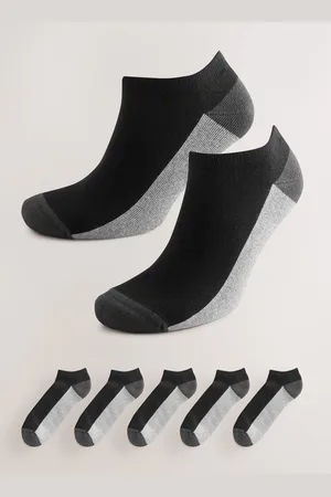 Next Black/Grey 5 Pack Cushioned Trainers Socks UK 11.5