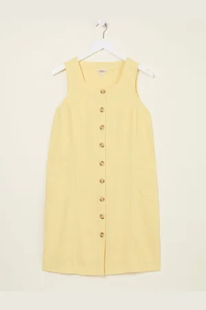 Fat Face FatFace Binny Button Linen Dress 12tall