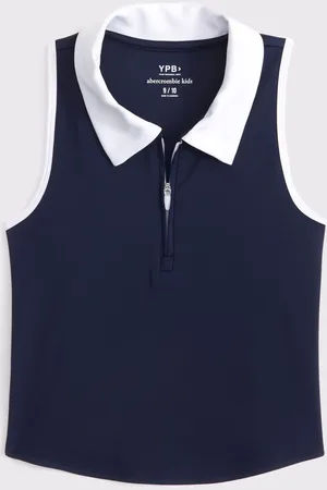 Abercrombie & Fitch Active Athleisure Zip Neck Polo Crop Top 166168cm