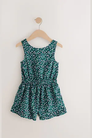 Next Green Ditsy Print Bow Detail Playsuit (3-16yrs) 6 Years (116cm)