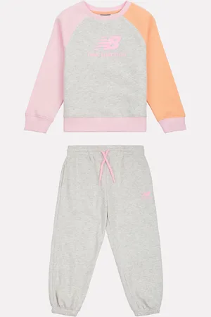 New Balance Grey Baby Girls Raglan Sweatshirt And Joggers Set 12 Months (80 cm)