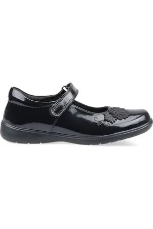 New Balance Start-Rite Wish Rip-Tape Black Patent Leather School Shoes F Fit AU 2 G (EU 34)