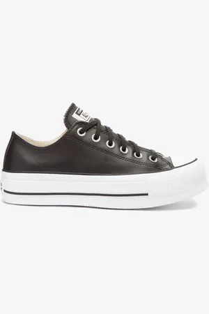 Converse Black Chuck Taylor All Star Leather Lift Platform Trainers AU 9 (EU 41)
