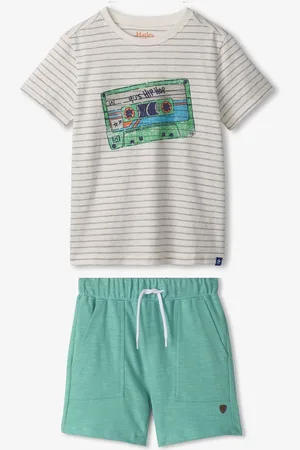Hatley Blue Mix Tape T-Shirt and Shorts Set 8 Years (128 cm)