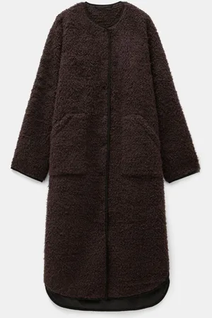 Hush Puppies Brown Longline Faux Fur Coat M-L