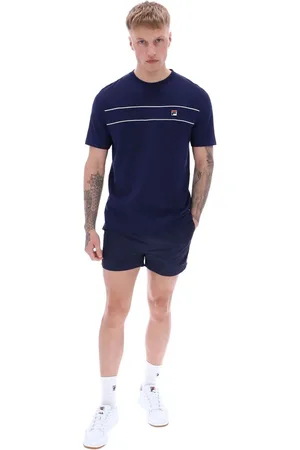 Fila Blue Williams Contrast Piping 100% Cotton T-Shirt L