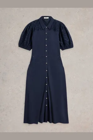 White Stuff Rua Broderie Shirt Dress AU 14