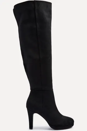 Linzi Black Brielle Platform Heeled High Leg Boots AU 6 (EU 37)