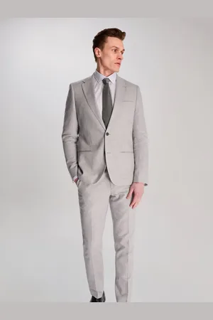 Harry Brown Grey Giacomo Slim Fit Cotton Linen Suit Jacket 38 R