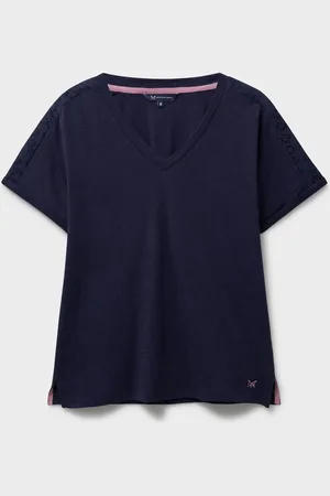 J.Crew Blue Sleeve Detail V-Neck 100% Cotton Top 8