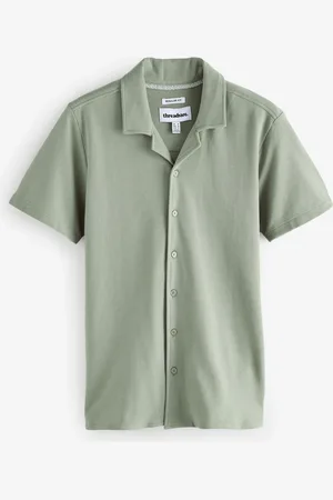 Threadbare Jersey Pique Revere Collar Short Sleeve 100% Cotton Shirt