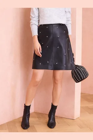 Love & Roses Faux Leather Mini Skirt AU 14