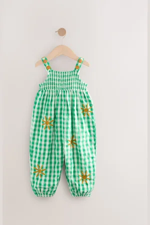 Next Green Gingham 100% Cotton Playsuit (3mths-7yrs) 6