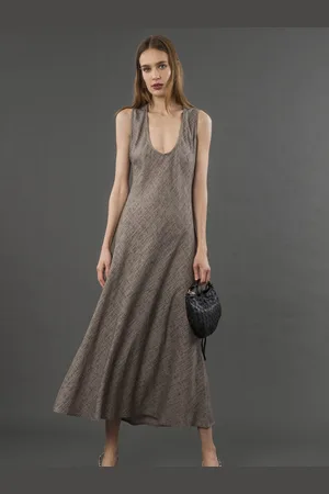 Religion Element Bias Cut Maxi Slip Dress In Linen Mix AU 10