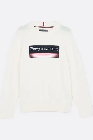 Tommy Hilfiger Cream Regular Fit 1985 Monotype 100% Cotton Jumper 10 Years (140cm)