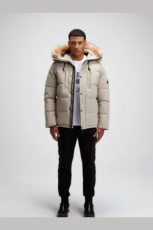 Zavetti Canada Mens Oshawa 2.0 Puffer Parka Jacket with Detachable Faux Fur L