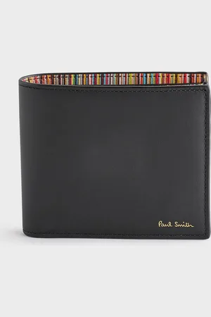 Paul Smith Logo Leather Bifold Black Wallet One