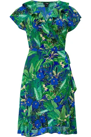 Pour Moi Frill Wrap Woven Beach Dress AU 14