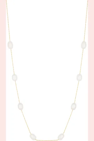 Jon Richard Gold Fine Chain And Freshwater Pearl Necklace One