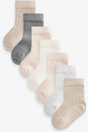 Next Brown 7 Pack Rib Baby Socks (0mths-2yrs) 1