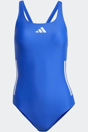 adidas Blue 3 Stripe Bold Swimsuit 40