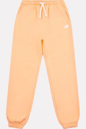 New Balance Pink Dark Girls Small Brush Back Logo Joggers 9