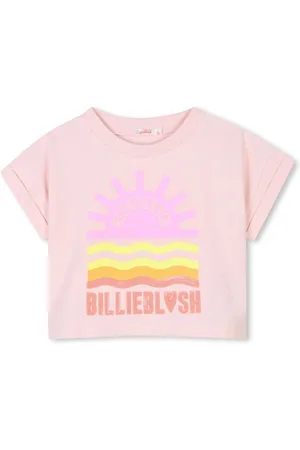 Billieblush Pink Logo Sunset Graphic Short Sleeve Cropped T-Shirt 4 Years (104cm)