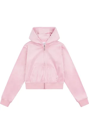 Juicy Couture Light Pink Girls Tonal Velour Zip Up Hoodie 15