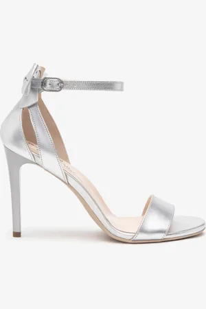 Nero Giardini Silver Leather Single Strap Bow Sandals AU 6 (EU 37)