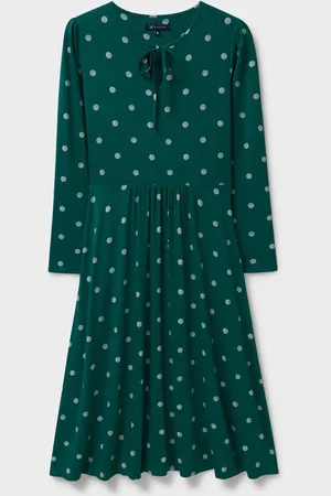 J.Crew Company Rita Polka Dot Tie-Detail Dress AU 10