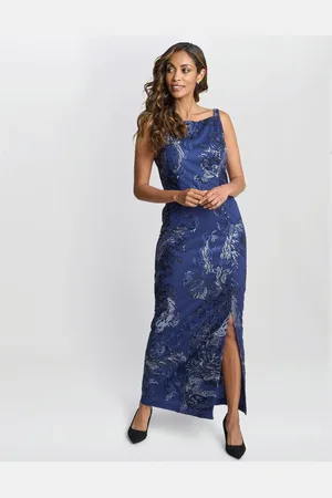 Gina Bacconi Blake Floral Sequin Ankle Length Dress AU 6