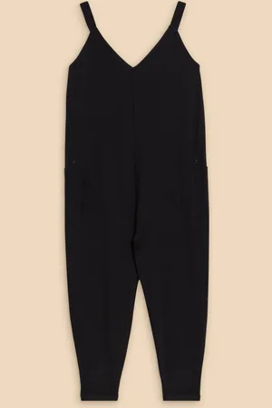 White Stuff Black Jersey Selina Jumpsuit AU 14