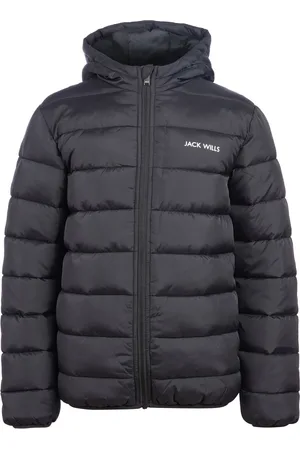 Jack Wills Black Boys Classic Hooded Puffer Jacket 14