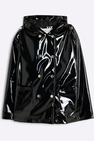 River Island Black Girls Military Raincoat 5