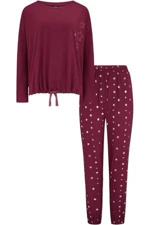 Pour Moi Red Soft Touch Jersey Star Jogger Pyjama Set AU 10