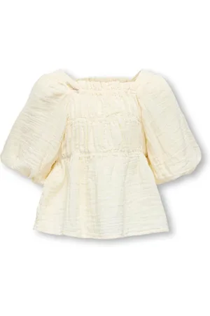 ONLY Pink Gingham Short Sleeve Puff Sleeve Blouse 10 Years (140cm)