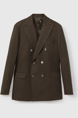 Oscar Jacobson Linen Double Breasted Blazer 50