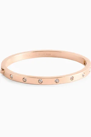 Kate Spade Gold Tone Metal Stone Hinged Bracelet One