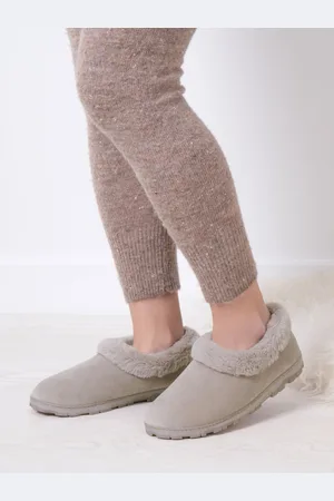 Totes Grey Ladies Micro Suede Shoot Winter Slippers AU 9.5 (EU 42)