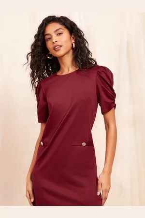 Friends Like These Petite Short Puff Sleeve Mini Shift Dress AU 16